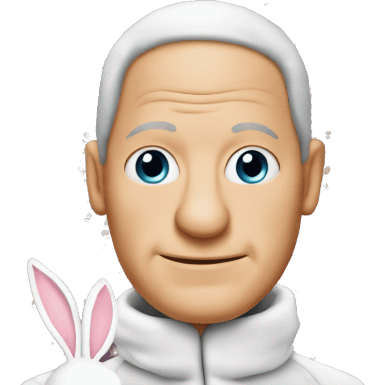 Olaf Scholz wearing a bunny costum  emoji