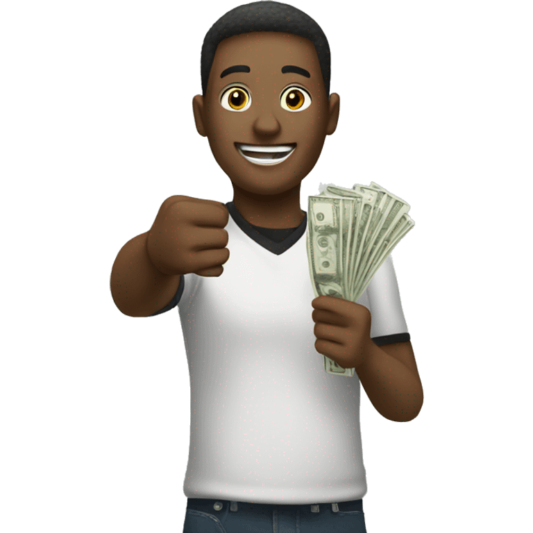 Celebrating with money  emoji