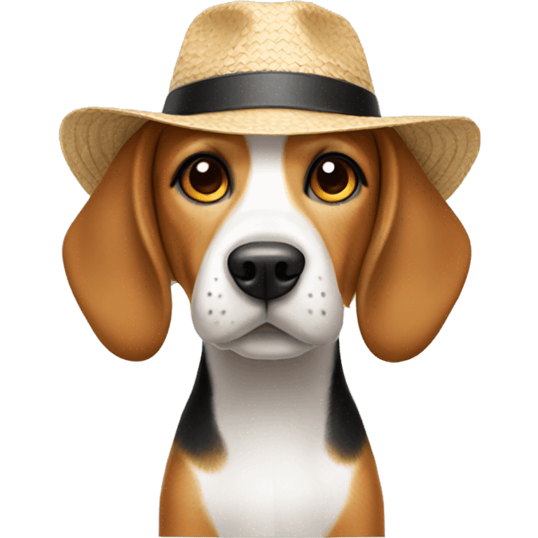 Beagle with sun hat  emoji