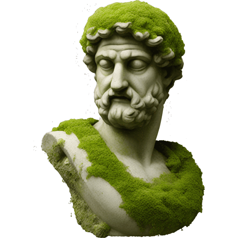 Greek sculpture with moss emoji