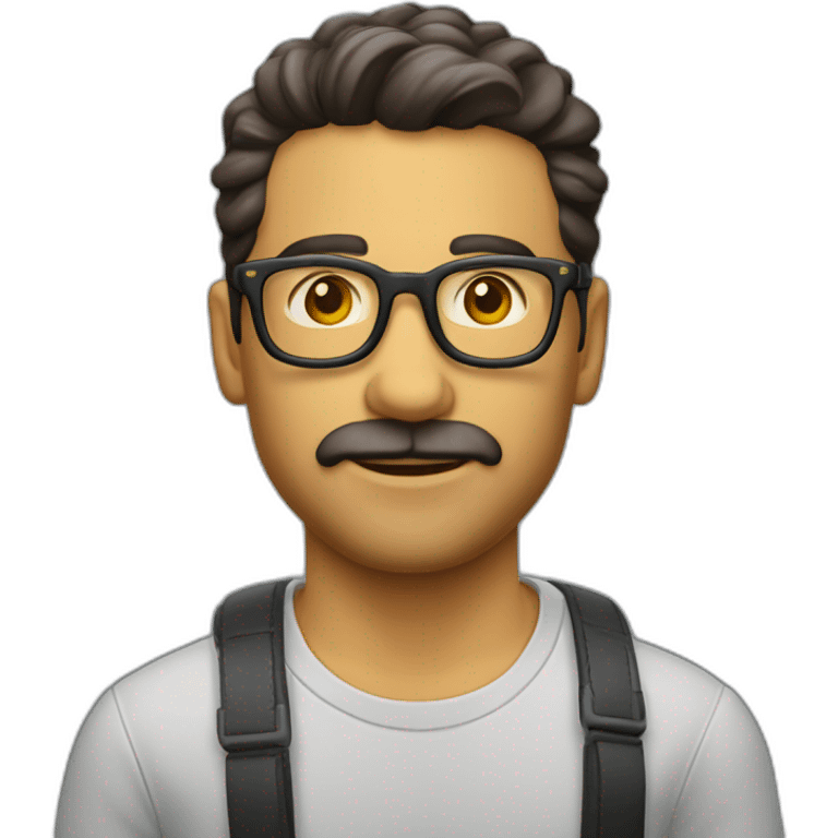 Hombre calvo gafas emoji