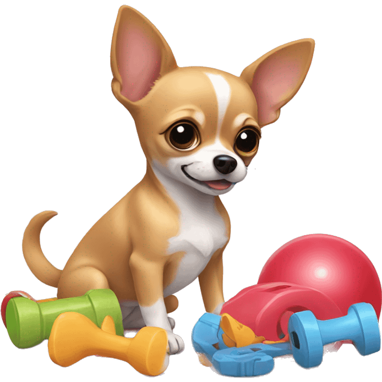 Chihuahua playing with toys  emoji