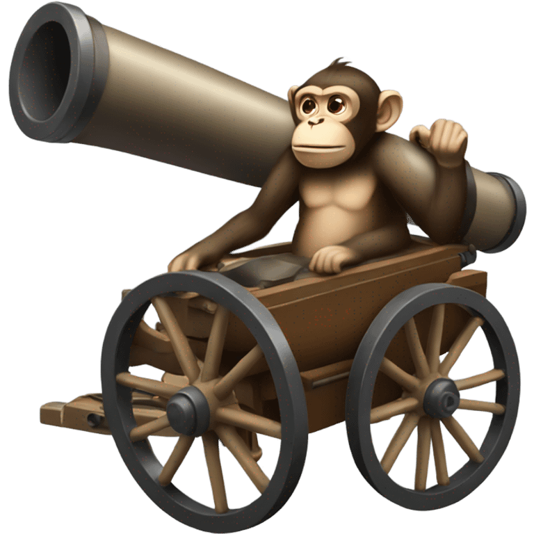 Monkey in a cannon emoji