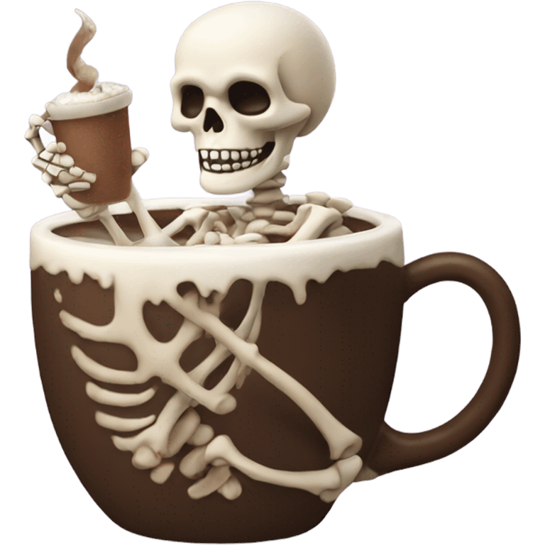 Skeleton drinking hot chocolate  emoji