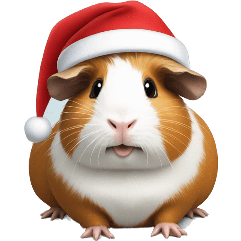 Guinea pig wearing a Santa hat emoji