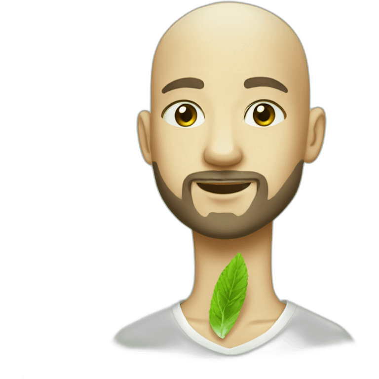 shaved hair boy with beard with mojito emoji