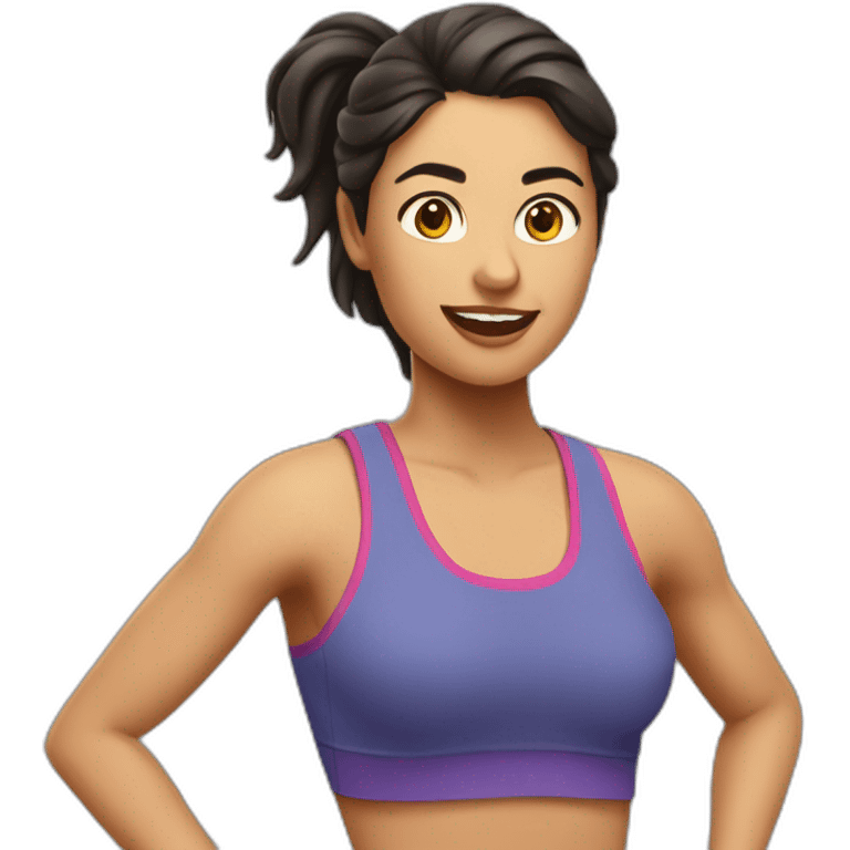 mujer deportista latina corre emoji