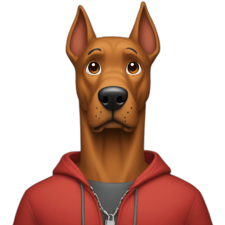 scooby doo with red hood and computer emoji