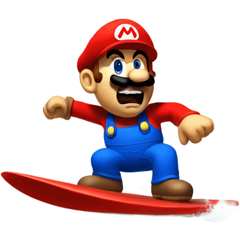 Mario to Angry surfing emoji