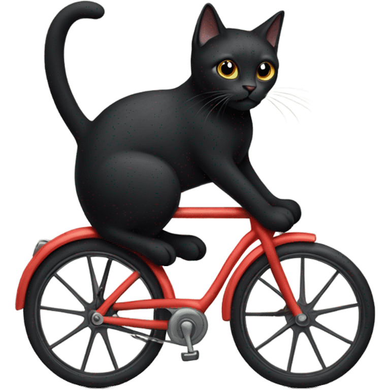 black cat riding a bike emoji