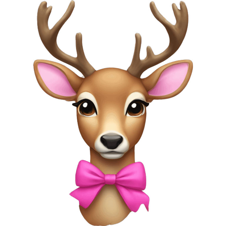 Deer with a pink bow emoji