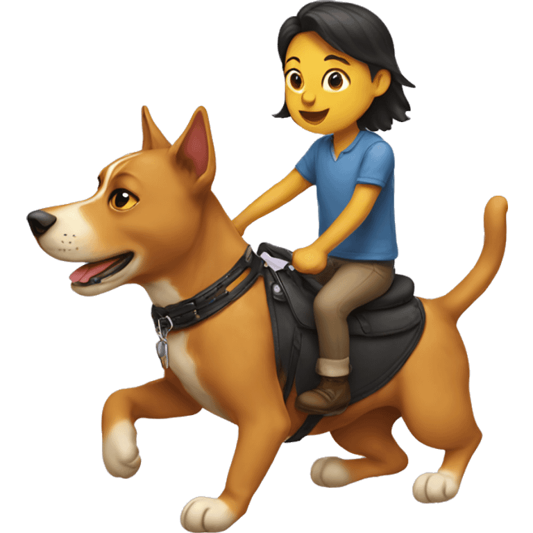 cat riding a dog emoji