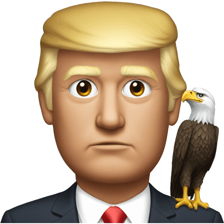 Trump with an eagle on his shoulder emoji