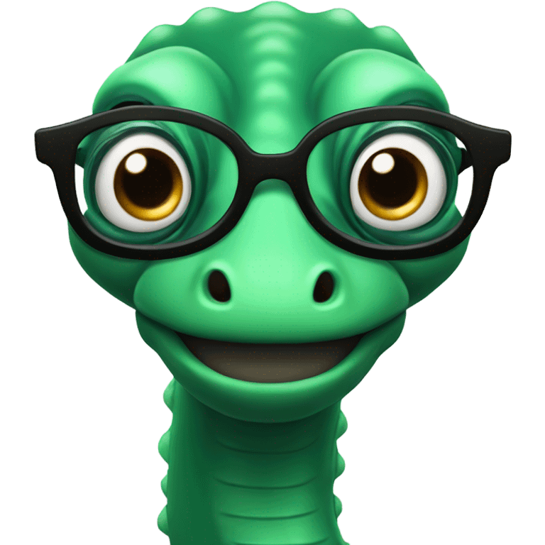 loch ness monster with eyeglasses emoji