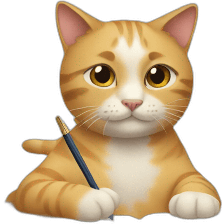 cat writing emoji