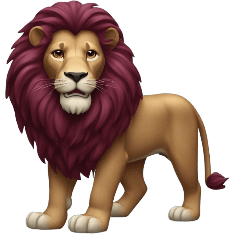 Claret and blue lion emoji