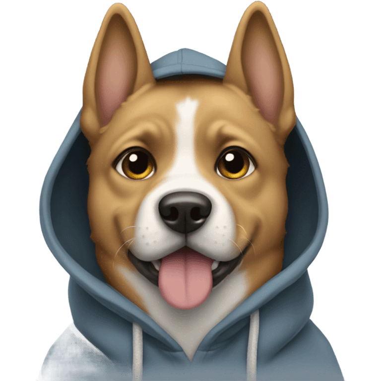 Dog wearing a hoodie emoji