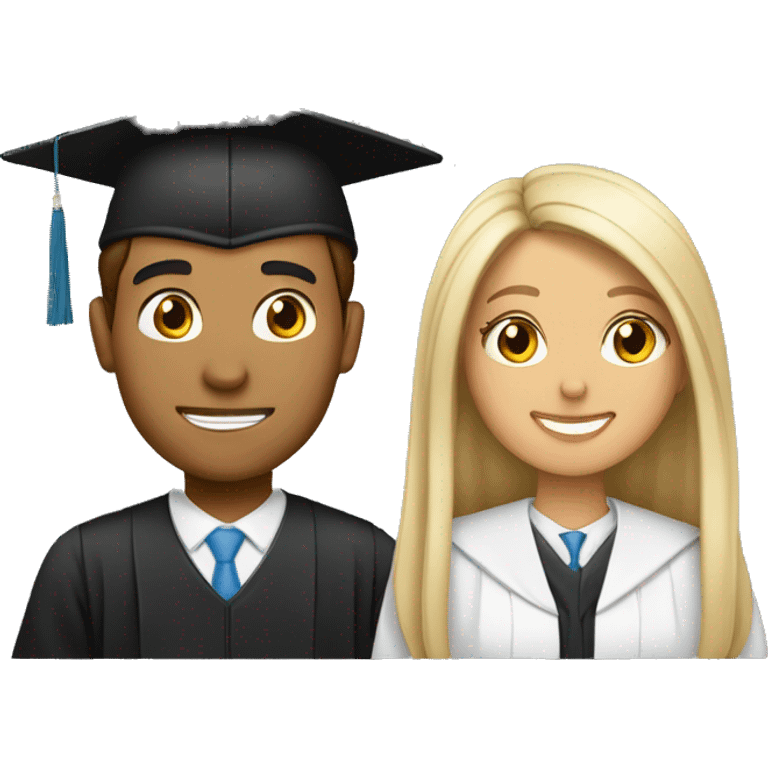 Mujer y hombre graduados emoji