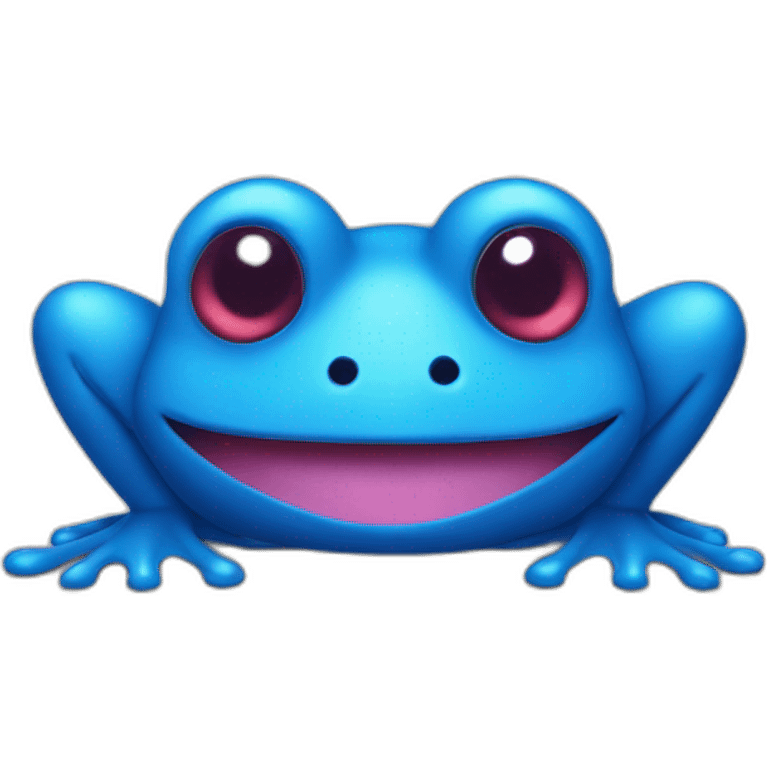 blue frog with hearts emoji