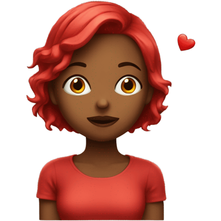 red girl throwing a kiss emoji