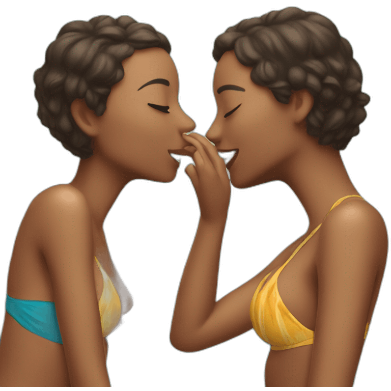 Kissing in bikinis emoji