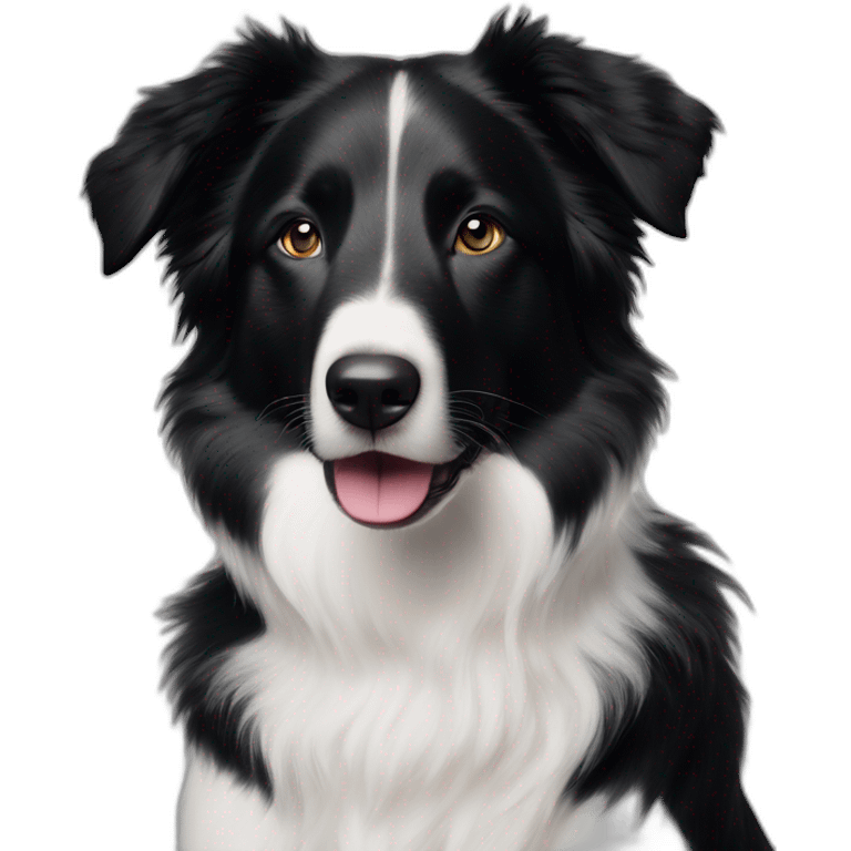 Perro negro tipo border collie solo pecho blanco y 3 manos blancasde 7 meses emoji