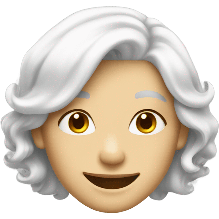 smiling lady with white hair emoji