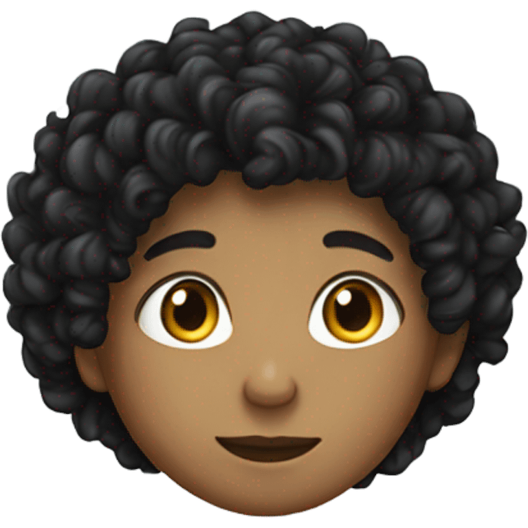 Black curly hair boy with black hair girl emoji