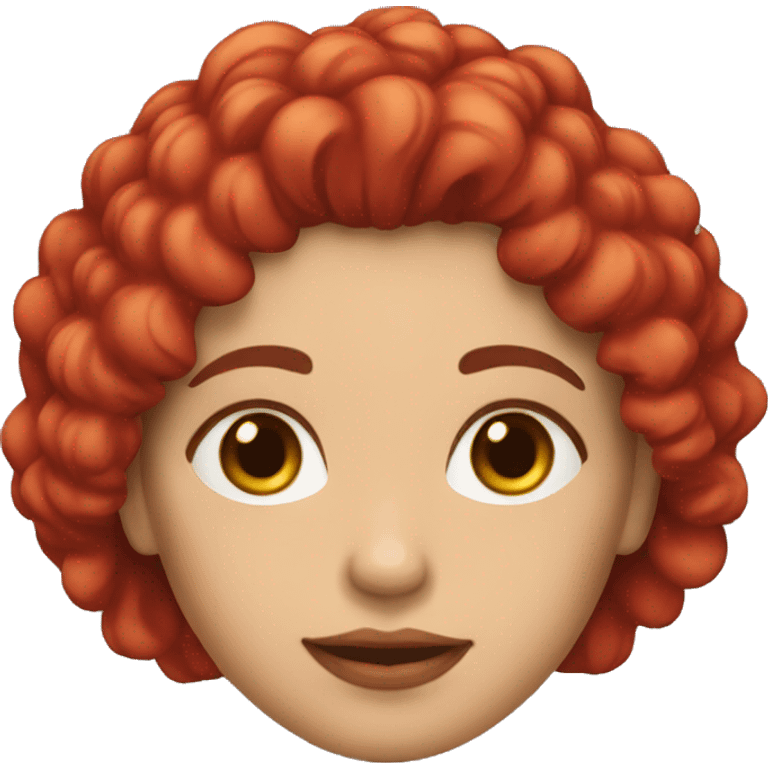 Mujer de pelo rizado rojo  emoji