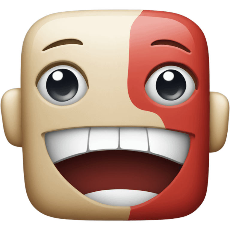 Red smartphone nervous emoji