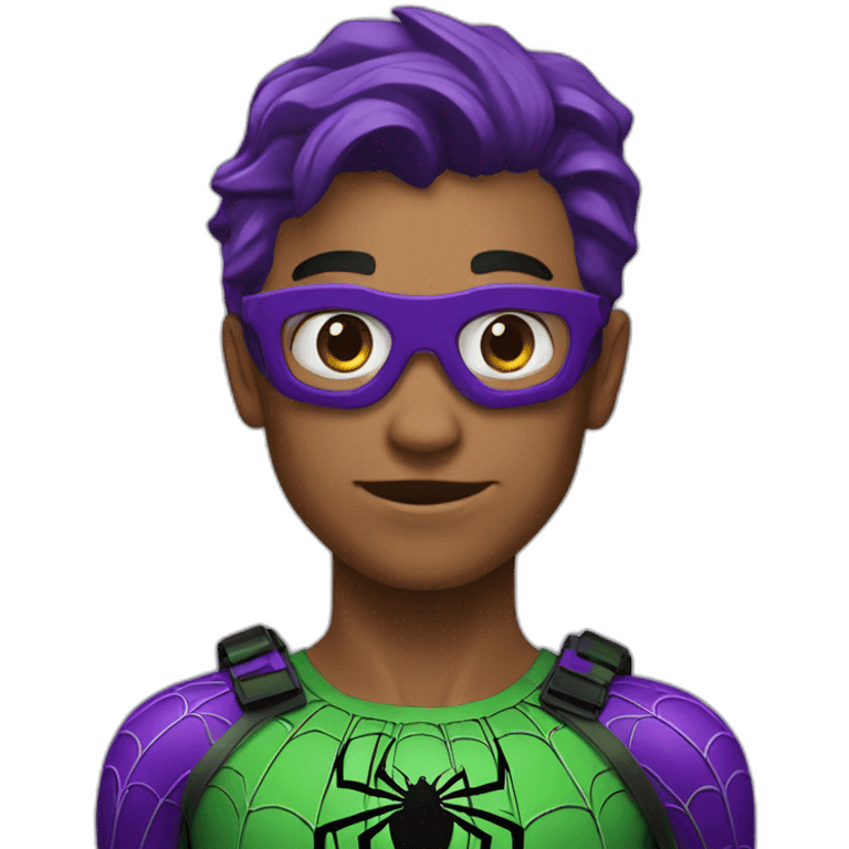 Spider man purple and Green  emoji