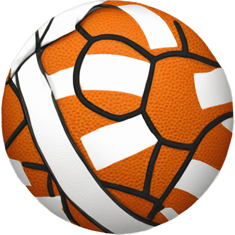 Basketball in the shape of football emoji