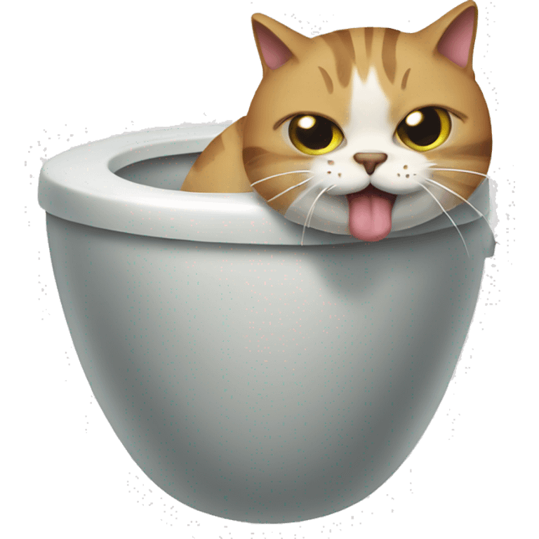 Cat throwing up in toilet emoji