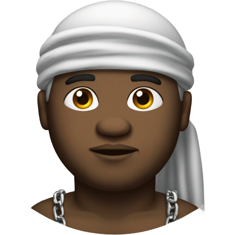 fat black man with chain and durag emoji