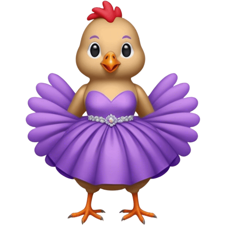 Chicken in a purple wedding dress emoji