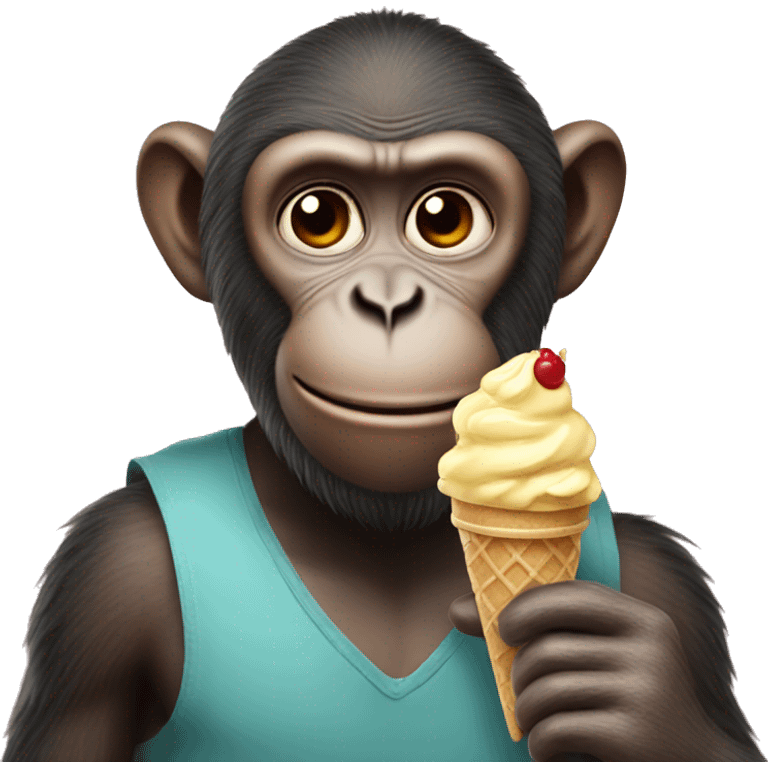 Monkey with ice cream  emoji