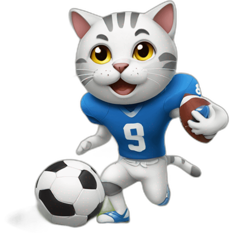 Cat playing football emoji