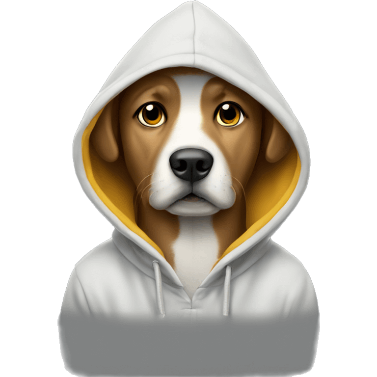 Dog waering a hoodie emoji