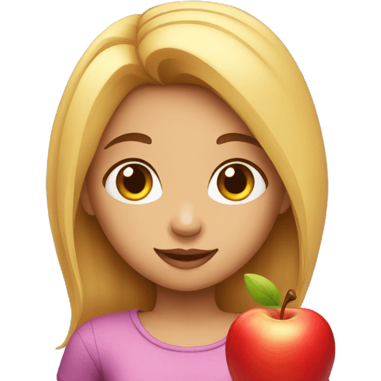 girl with apple emoji