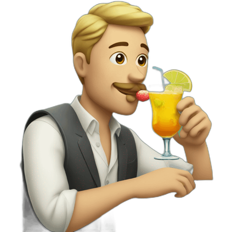 man drinking coctail emoji