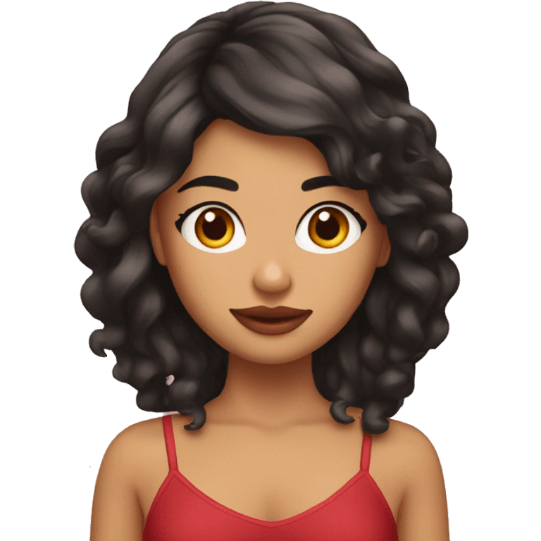 Chica morena de cabello rojo emoji