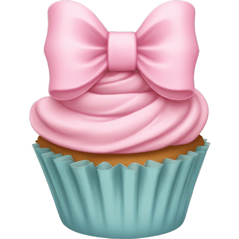 Pastel pink bow cupcake  emoji