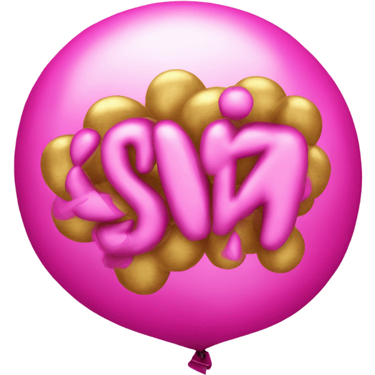 The words What The SIGMA in metallic pink balloon text emoji