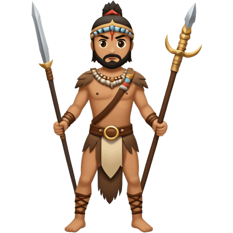 tribesman with spear and sword emoji