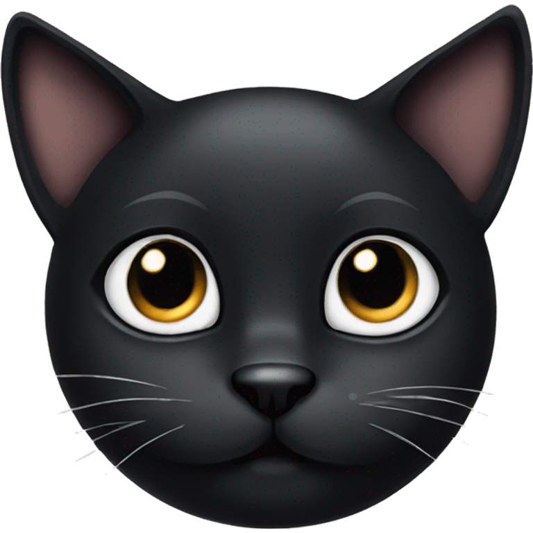 Cute black cat with big black eyes emoji