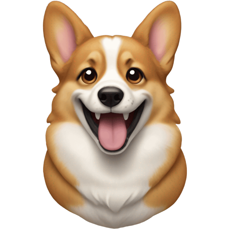 corgi with a rawr fac emoji