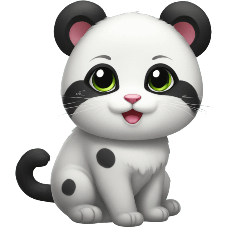 cute panda-cat-hybrid emoji