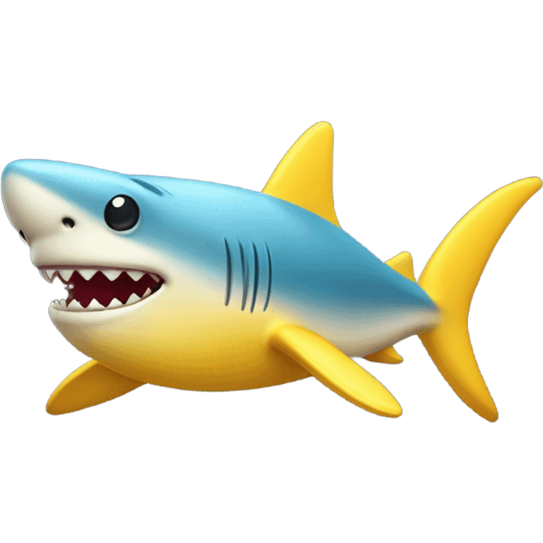 Cute smiling yellow shark emoji