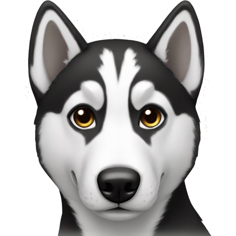 Black and white husky emoji