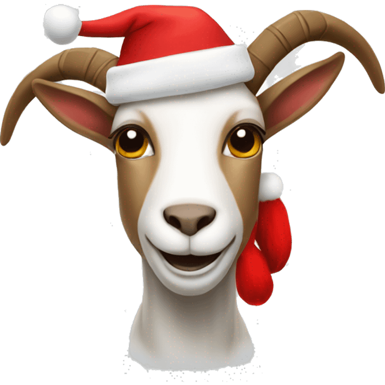 goat with christmas hat emoji